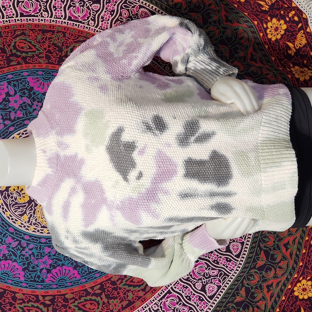 Madewell Tie Dye Puffed Sleeve Sweater